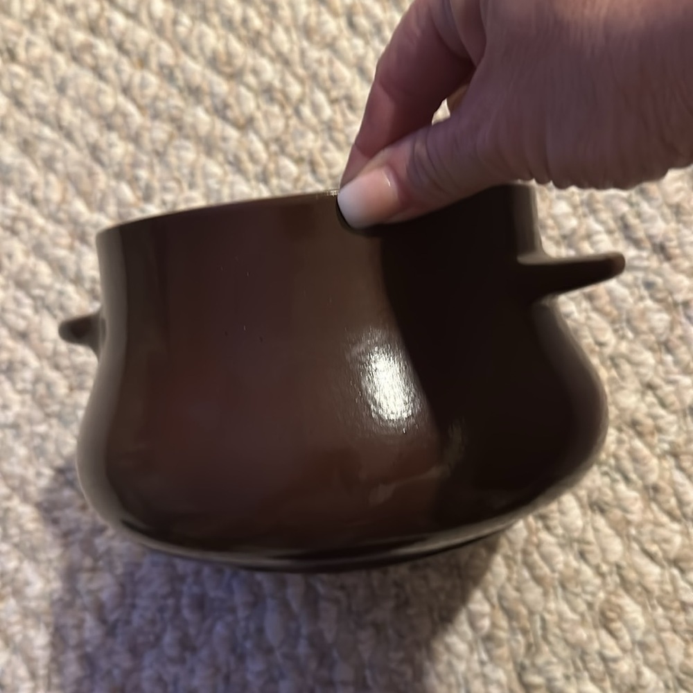 Blue mountain pottery bean or Dutch oven pot 464 Canada with lid dark brown - Picture 10 of 11